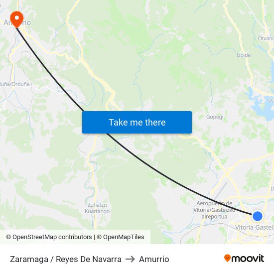 Zaramaga / Reyes Navarra to Amurrio map