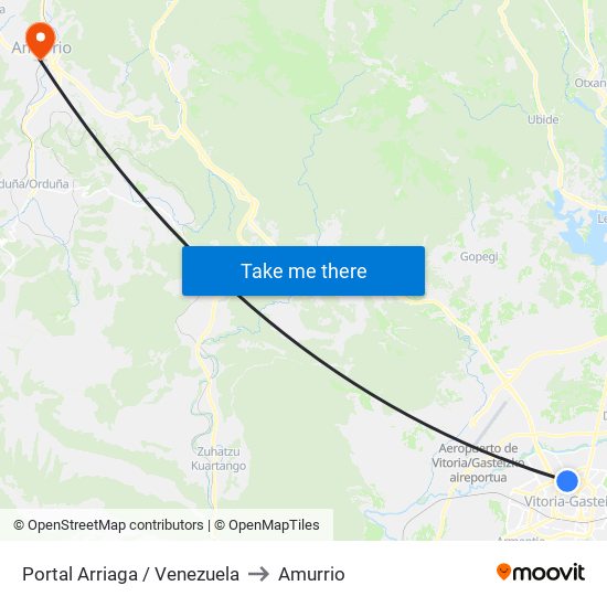 Portal Arriaga / Venezuela to Amurrio map