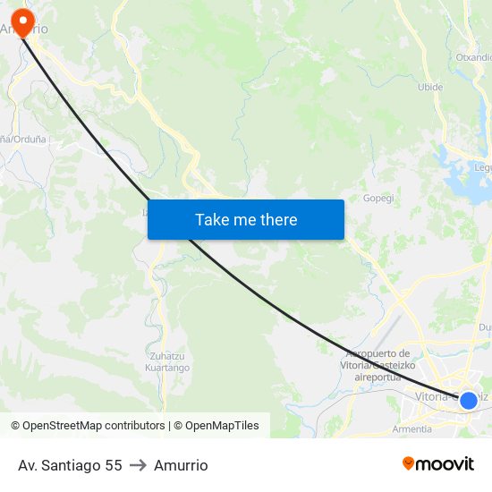 Av. Santiago 55 to Amurrio map