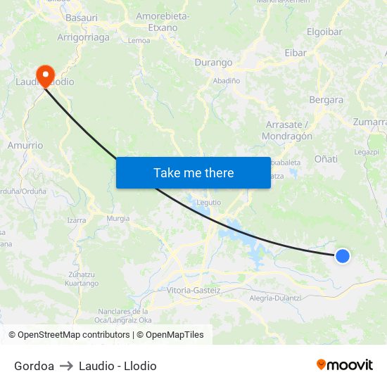 Gordoa to Laudio -  Llodio map