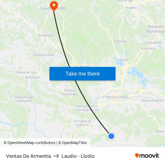 Ventas De Armentia to Laudio -  Llodio map