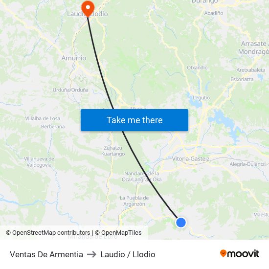 Ventas De Armentia to Laudio / Llodio map