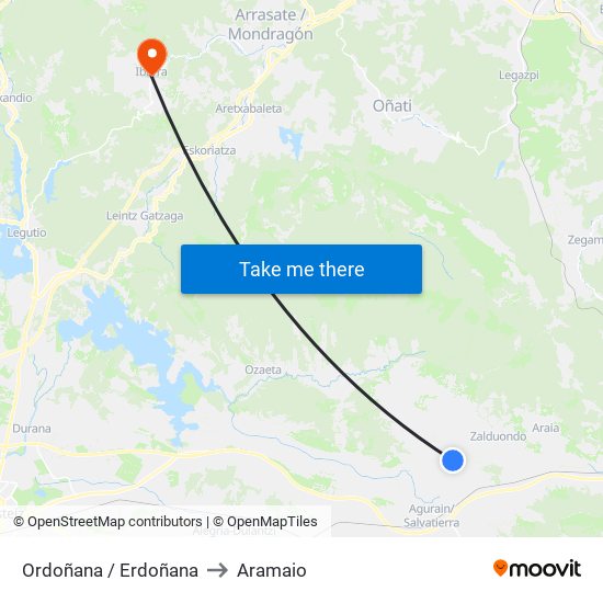 Ordoñana / Erdoñana to Aramaio map