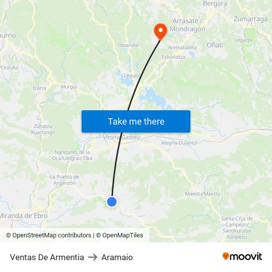 Ventas De Armentia to Aramaio map