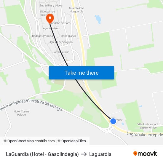 LaGuardia (Hotel - Gasolindegia) to Laguardia map
