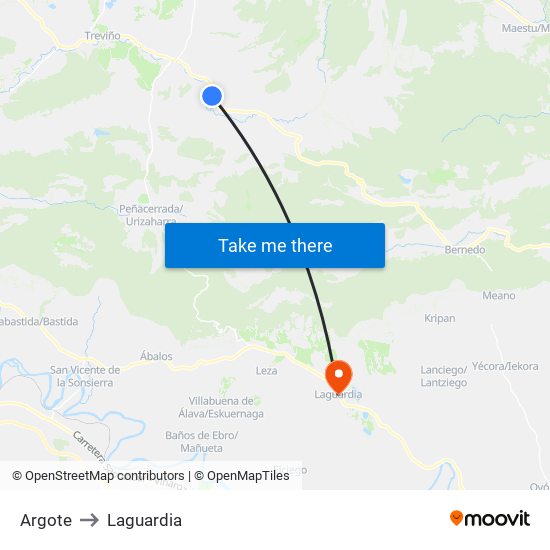 Argote to Laguardia map