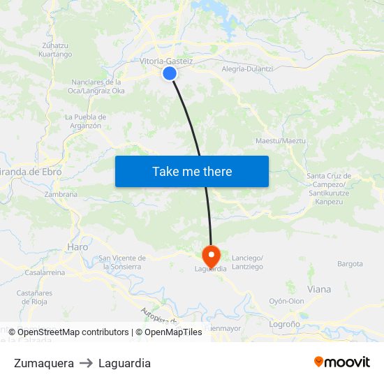 Zumaquera to Laguardia map
