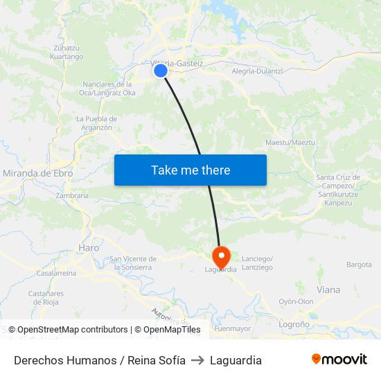 Derechos Humanos / Reina Sofía to Laguardia map