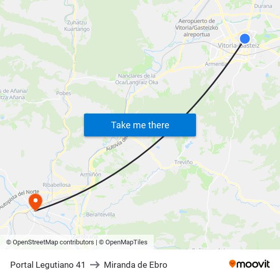 Portal Legutiano 41 to Miranda de Ebro map