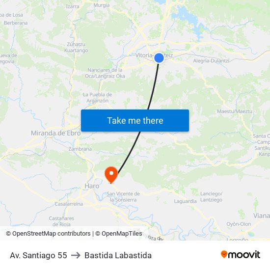 Av. Santiago 55 to Bastida Labastida map