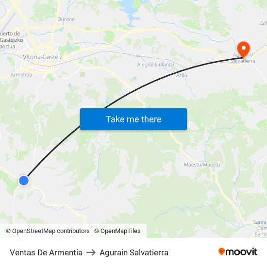Ventas De Armentia to Agurain Salvatierra map