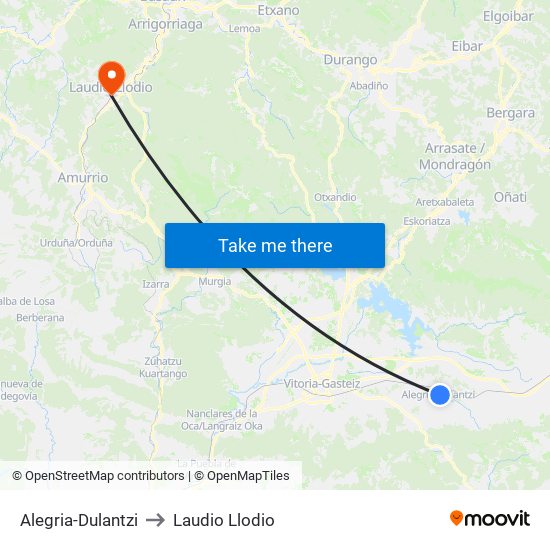 Alegria-Dulantzi to Laudio Llodio map