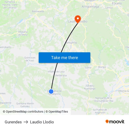 Gurendes to Laudio Llodio map