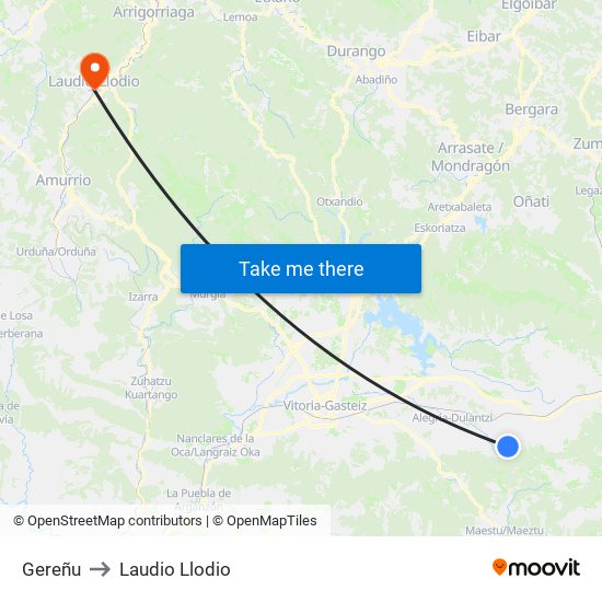 Gereñu to Laudio Llodio map