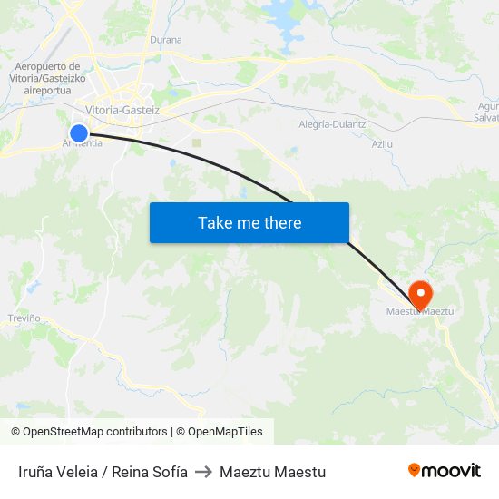 Iruña Veleia / Reina Sofía to Maeztu Maestu map