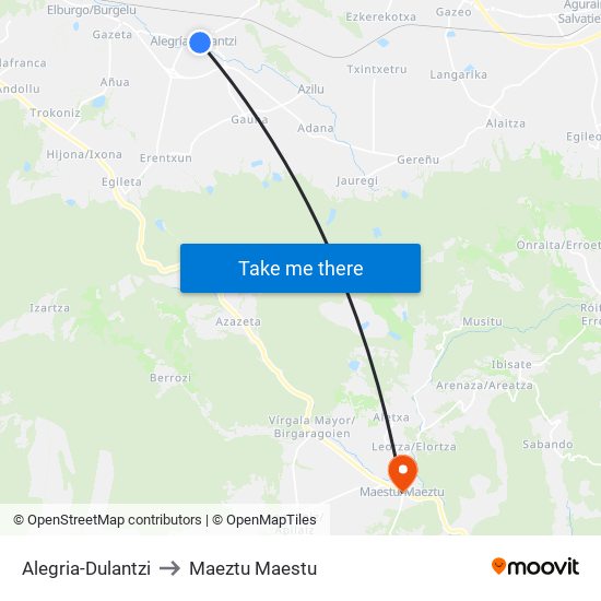 Alegria-Dulantzi to Maeztu Maestu map