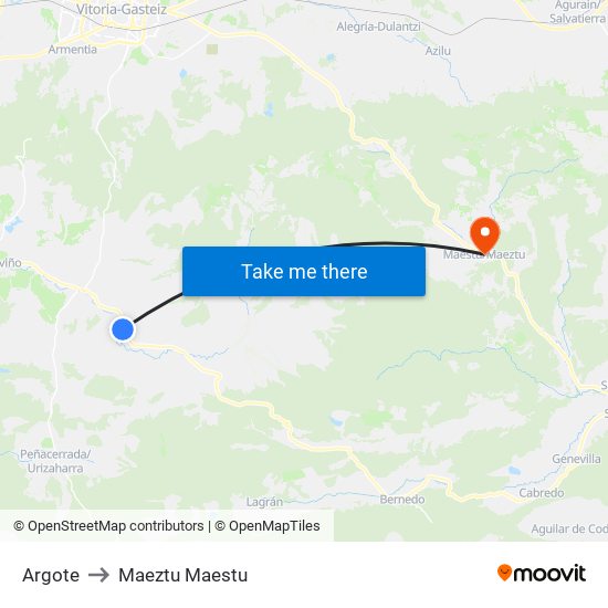 Argote to Maeztu Maestu map