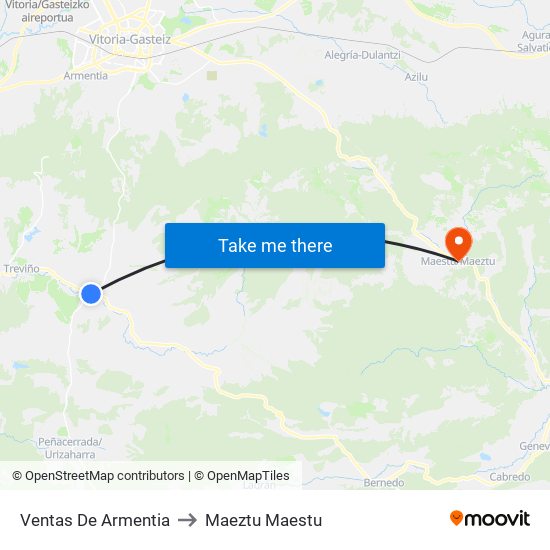 Ventas De Armentia to Maeztu Maestu map