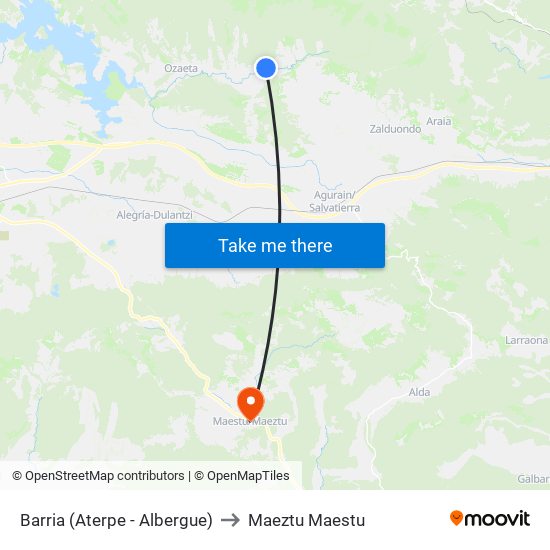 Barria (Aterpe - Albergue) to Maeztu Maestu map