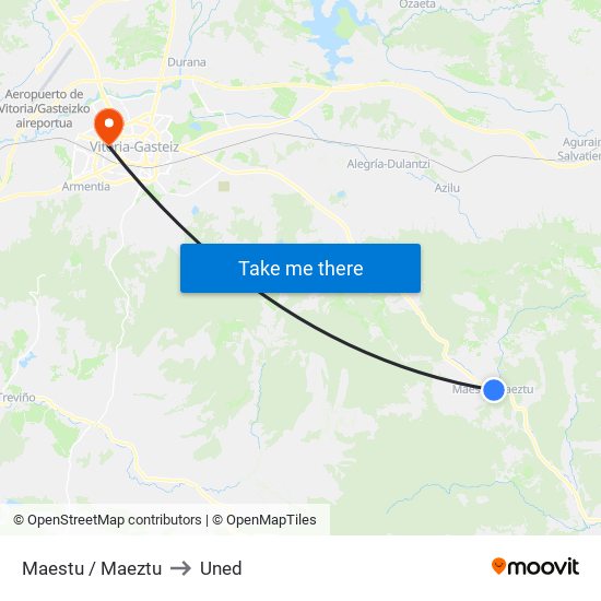 Maestu / Maeztu to Uned map