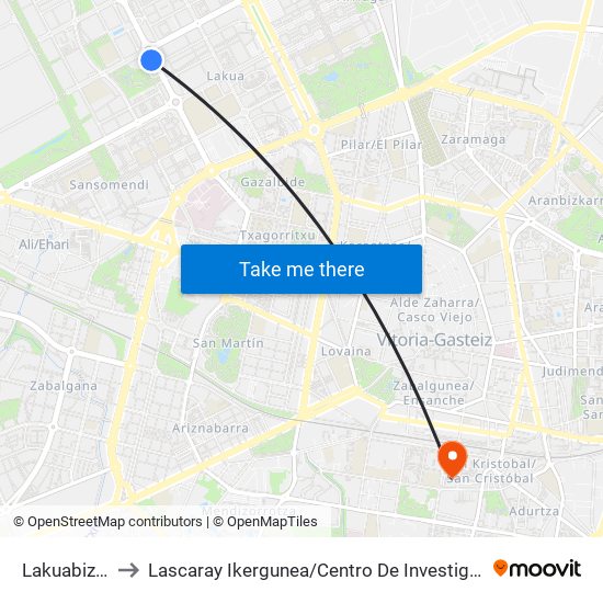 Lakuabizkarra to Lascaray Ikergunea / Centro De Investigación Lascaray map