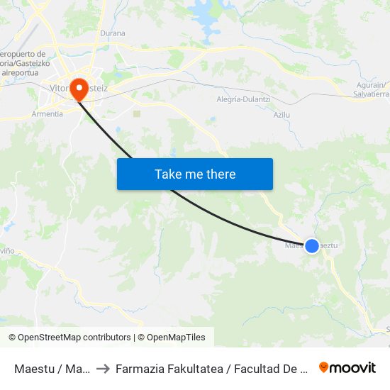 Maestu / Maeztu to Farmazia Fakultatea / Facultad De Farmacia map