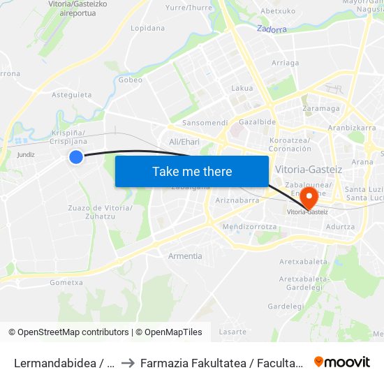 Lermandabidea / Ortuoste to Farmazia Fakultatea / Facultad De Farmacia map