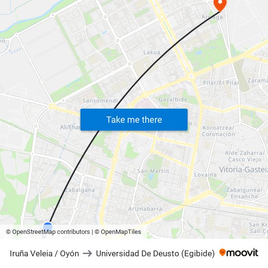 Iruña Veleia / Oyón to Universidad De Deusto (Egibide) map