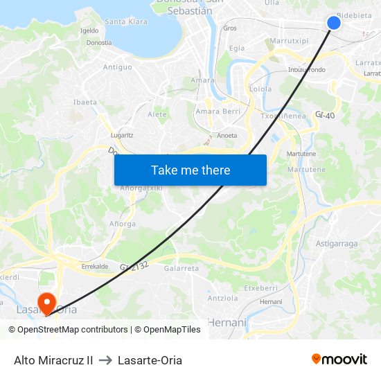 Alto Miracruz II to Lasarte-Oria map