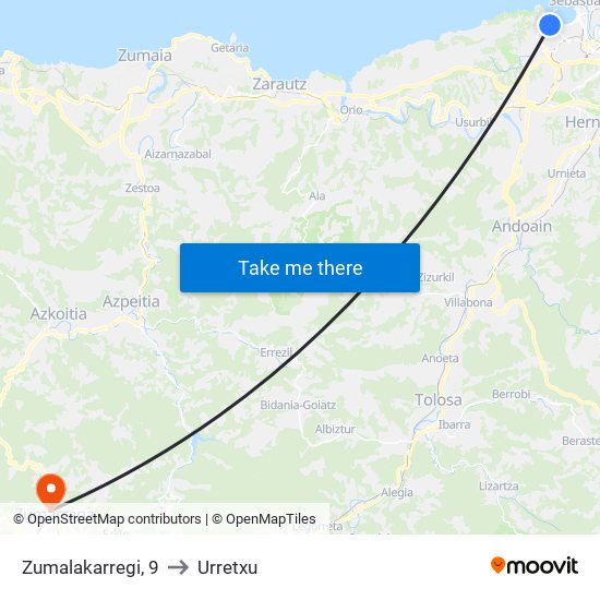 Zumalakarregi, 9 to Urretxu map