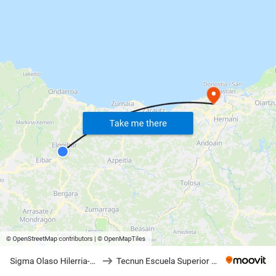 Sigma Olaso Hilerria-Cementerio to Tecnun Escuela Superior De Ingenieros map