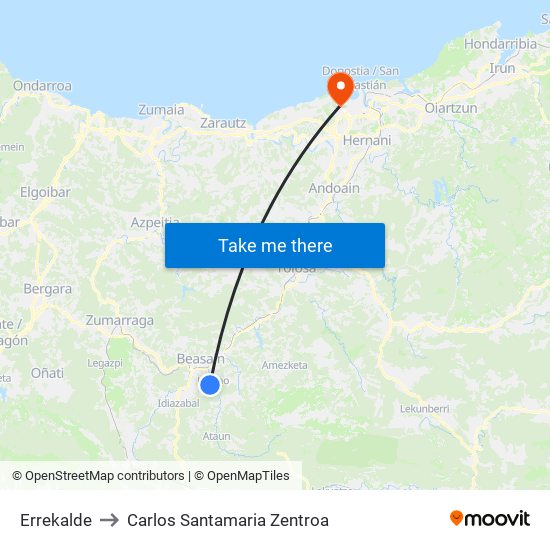 Errekalde to Carlos Santamaria Zentroa map