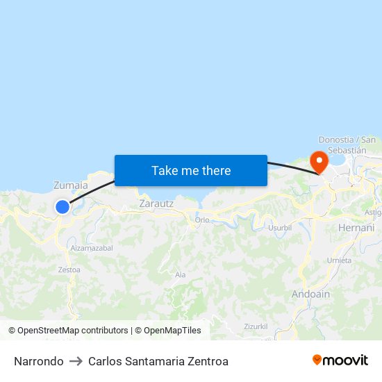 Narrondo to Carlos Santamaria Zentroa map