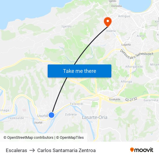 Escaleras to Carlos Santamaria Zentroa map