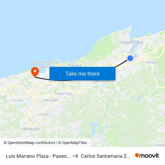 Luis Mariano Plaza - Paseo Colón to Carlos Santamaria Zentroa map