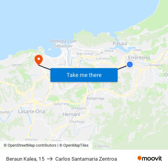 Beraun Kalea, 15 to Carlos Santamaria Zentroa map