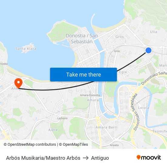 Arbós Musikaria/Maestro Arbós to Antiguo map