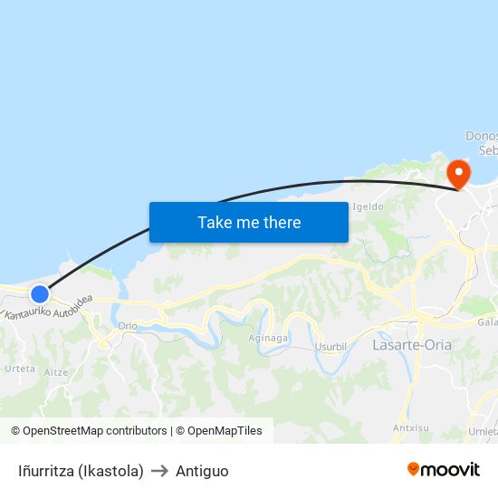 Iñurritza (Ikastola) to Antiguo map