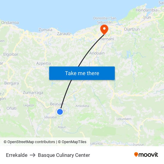 Errekalde to Basque Culinary Center map