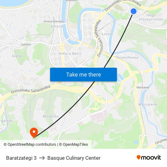 Baratzategi 3 to Basque Culinary Center map