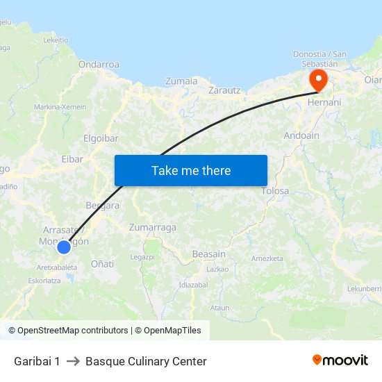 Garibai 1 to Basque Culinary Center map