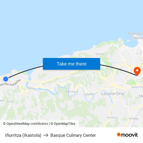 Iñurritza (Ikastola) to Basque Culinary Center map