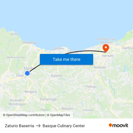 Zaturio Baserria to Basque Culinary Center map