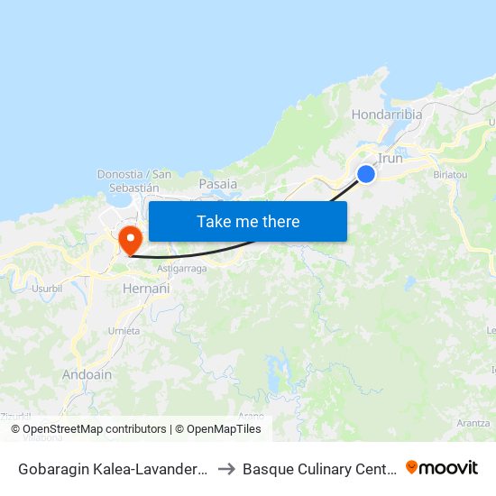 Gobaragin Kalea-Lavanderas to Basque Culinary Center map