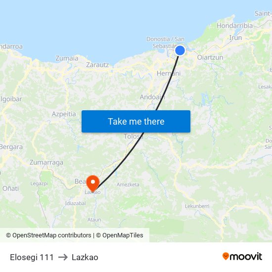 Elosegi 111 to Lazkao map