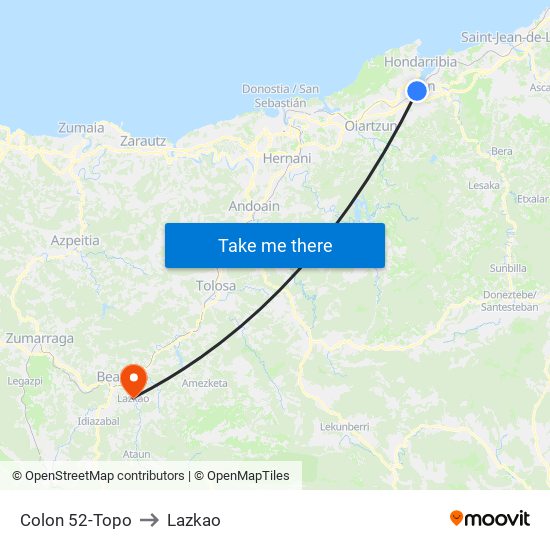 Colon 52-Topo to Lazkao map