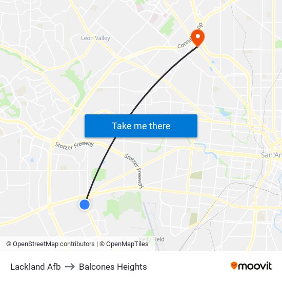 Lackland Afb to Balcones Heights map