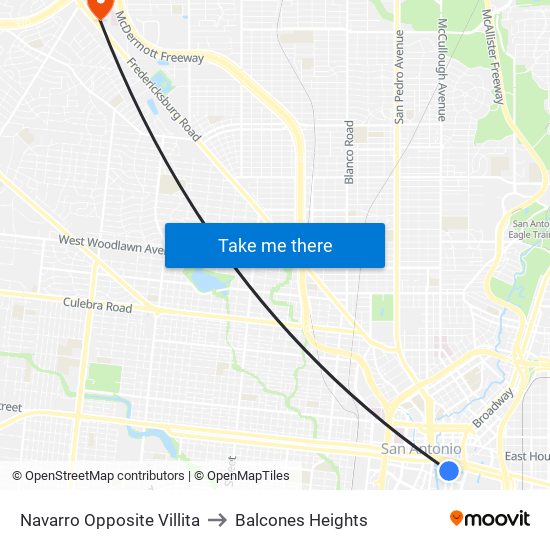 Navarro Opposite Villita to Balcones Heights map