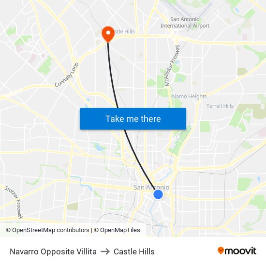 Navarro Opposite Villita to Castle Hills map