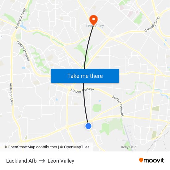 Lackland Afb to Leon Valley map